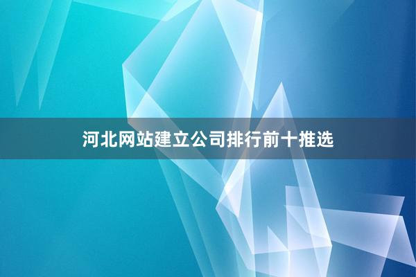 河北网站建立公司排行前十推选