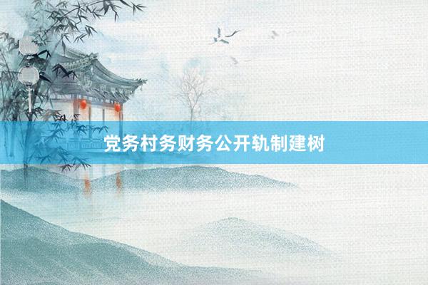 党务村务财务公开轨制建树
